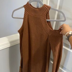 Brown sweater dress from Abercrombie. Cold shoulder. Size XS
